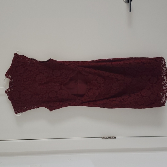 H&M Burgundy Lace Cocktail Dress - Picture 3 of 7